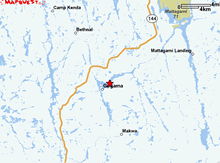 Gogama, Ontario - Area map